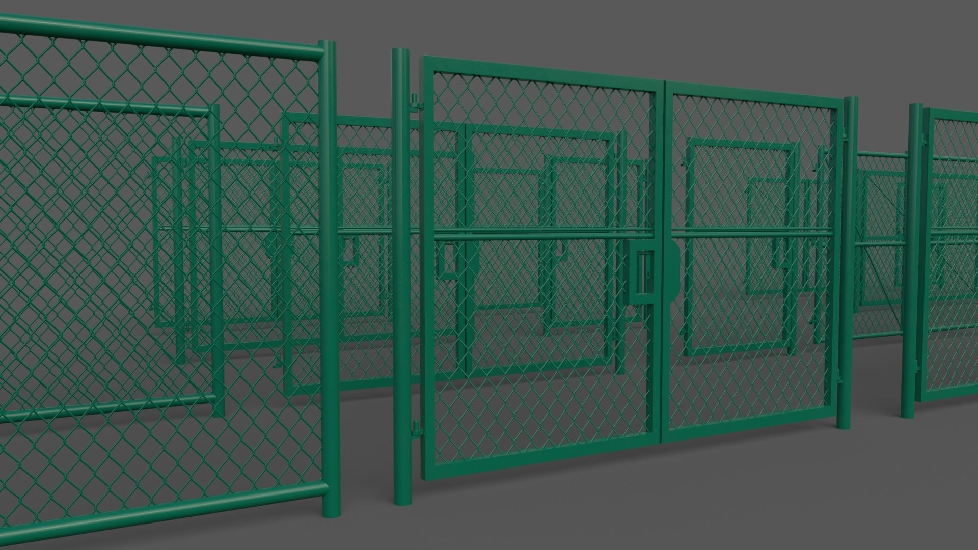 PBR Chain Link Fence For Court F Low-poly 3D model_27