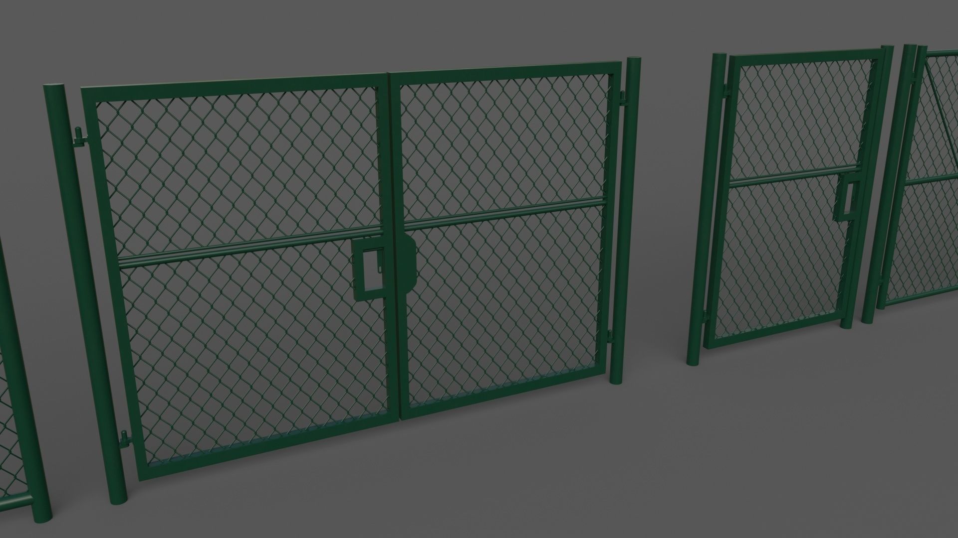 PBR Chain Link Fence For Court F Low-poly 3D model_6