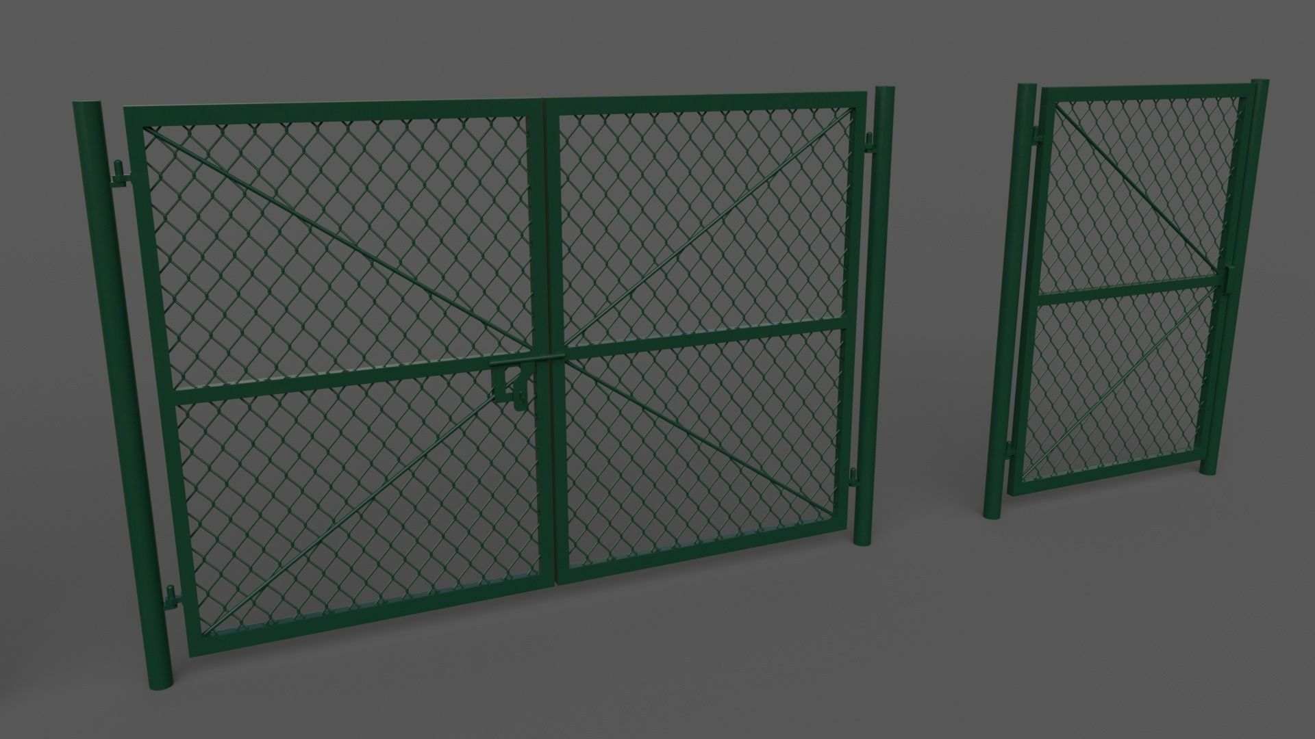 PBR Chain Link Fence For Court F Low-poly 3D model_8