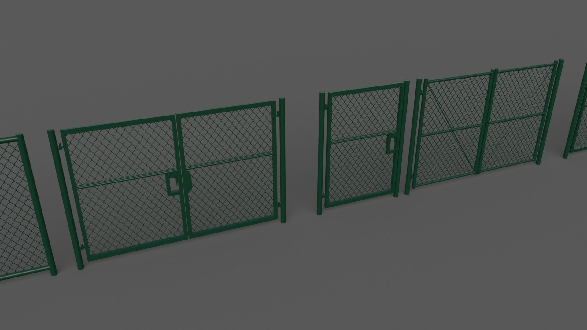 PBR Chain Link Fence For Court F Low-poly 3D model_9