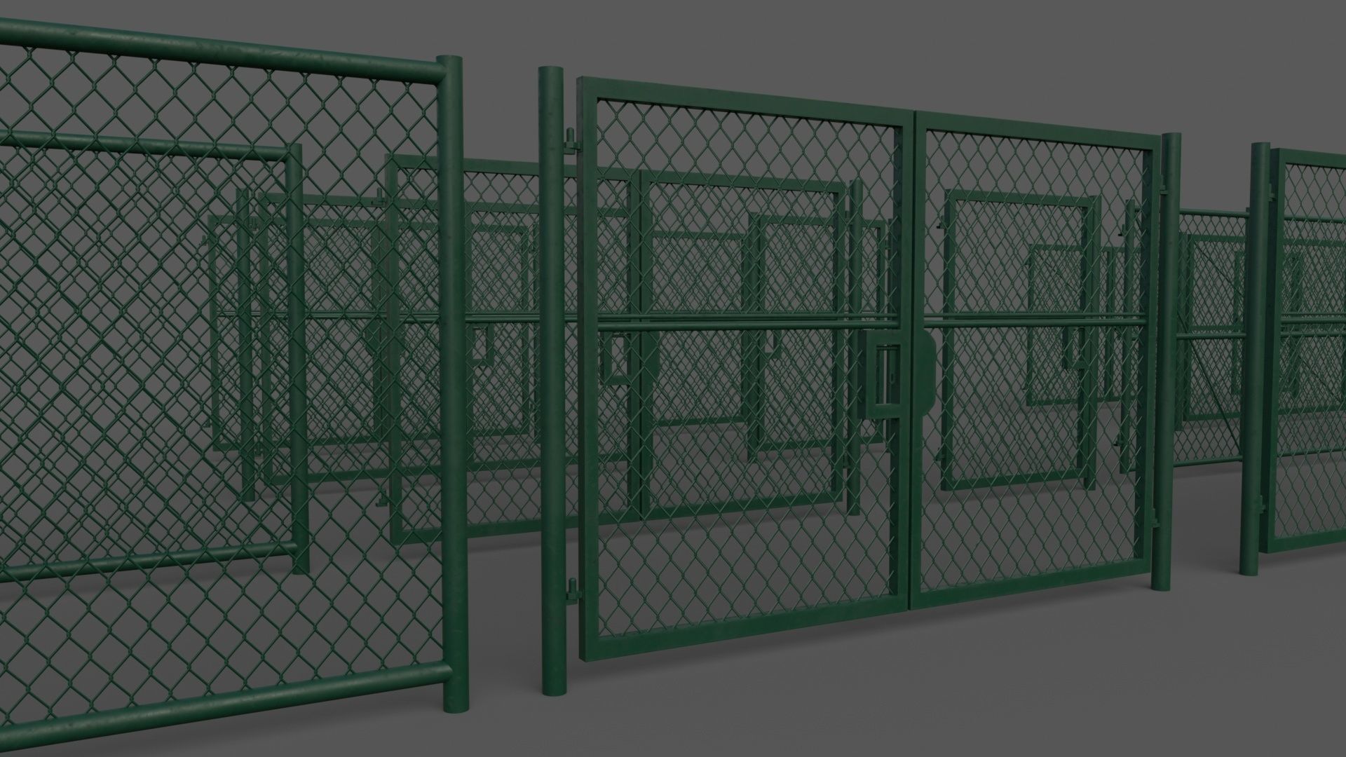 PBR Chain Link Fence For Court F Low-poly 3D model_26