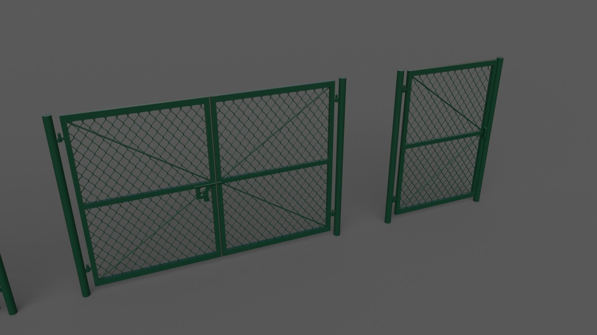 PBR Chain Link Fence For Court F Low-poly 3D model_11