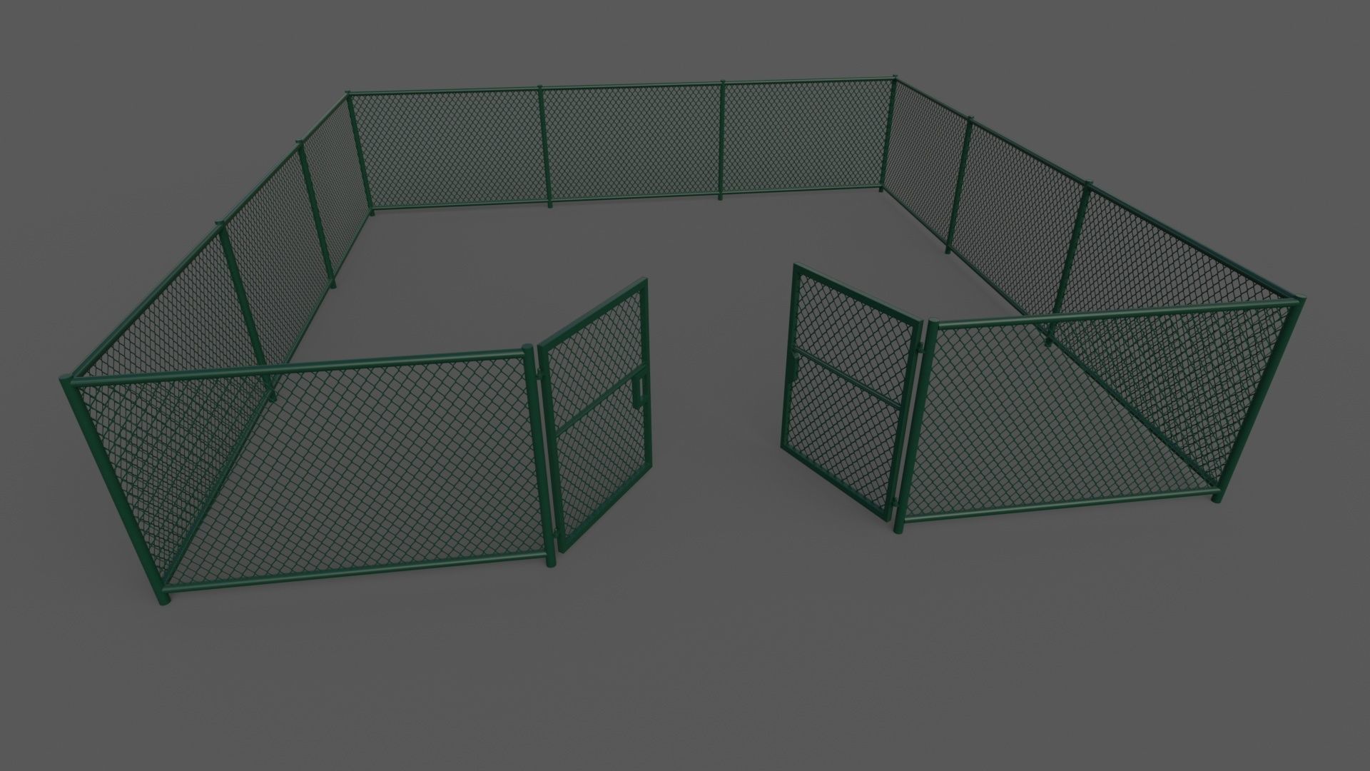 PBR Chain Link Fence For Court F Low-poly 3D model_14