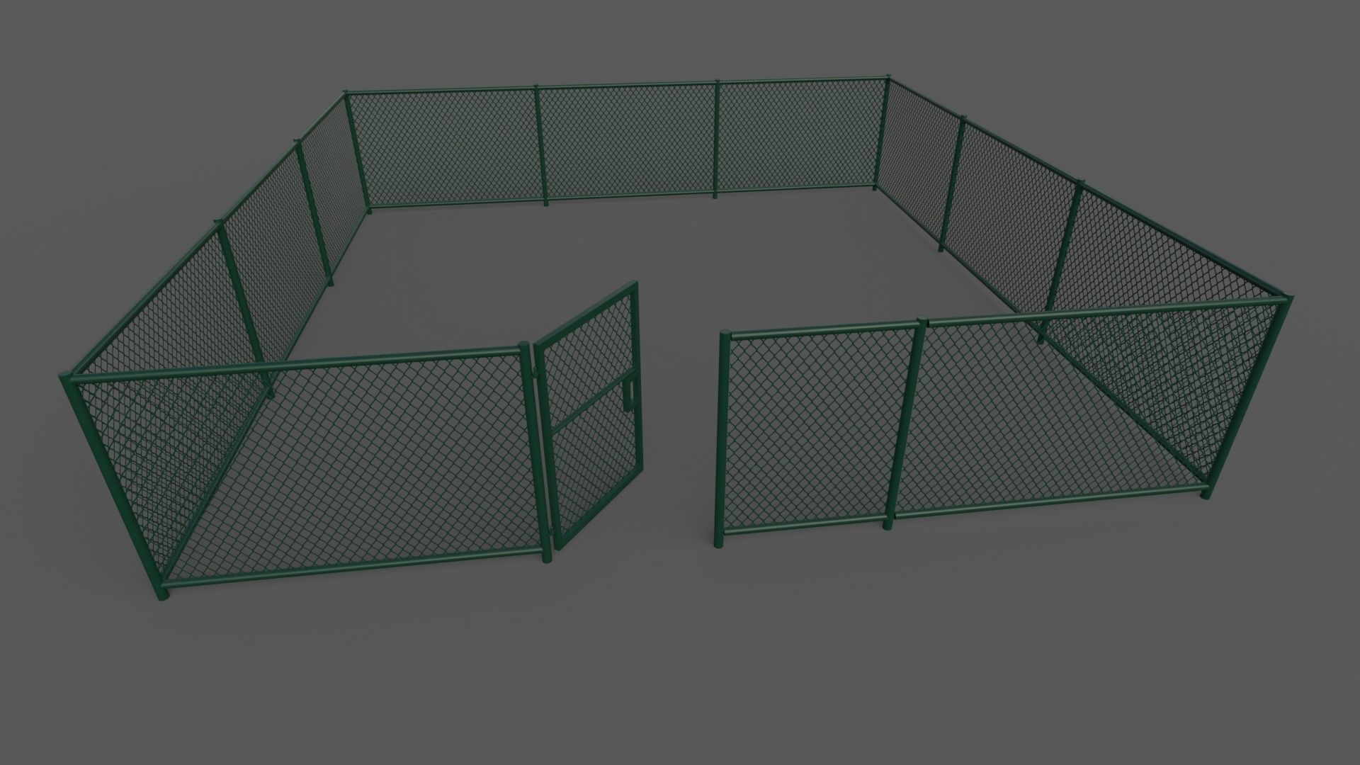 PBR Chain Link Fence For Court F Low-poly 3D model_16