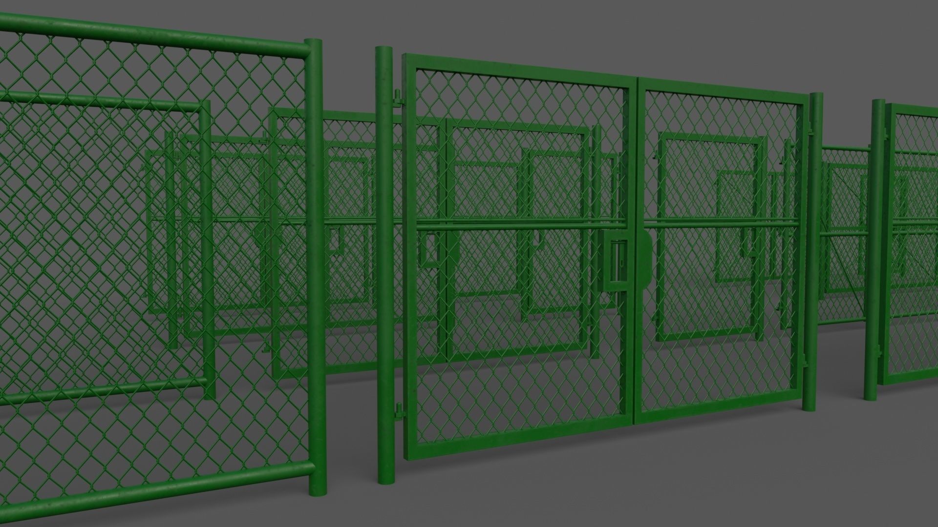 PBR Chain Link Fence For Court F Low-poly 3D model_30