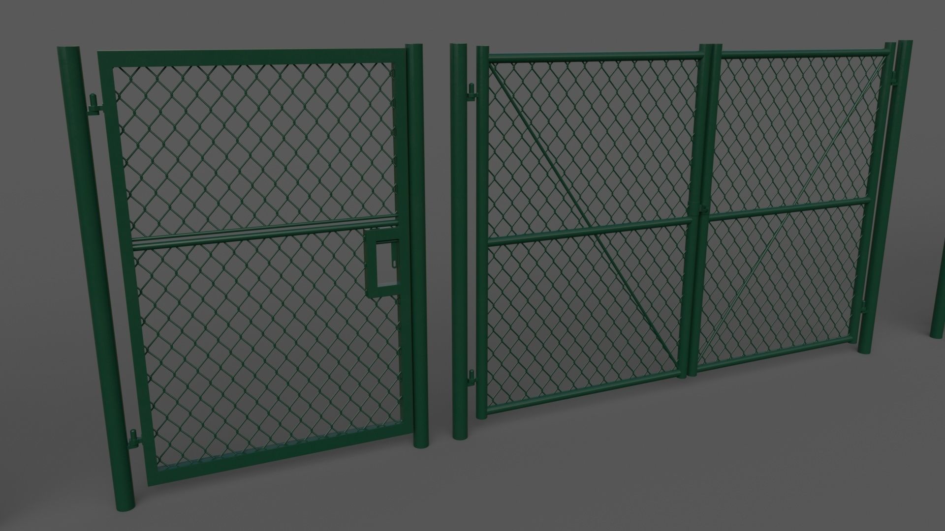 PBR Chain Link Fence For Court F Low-poly 3D model_7