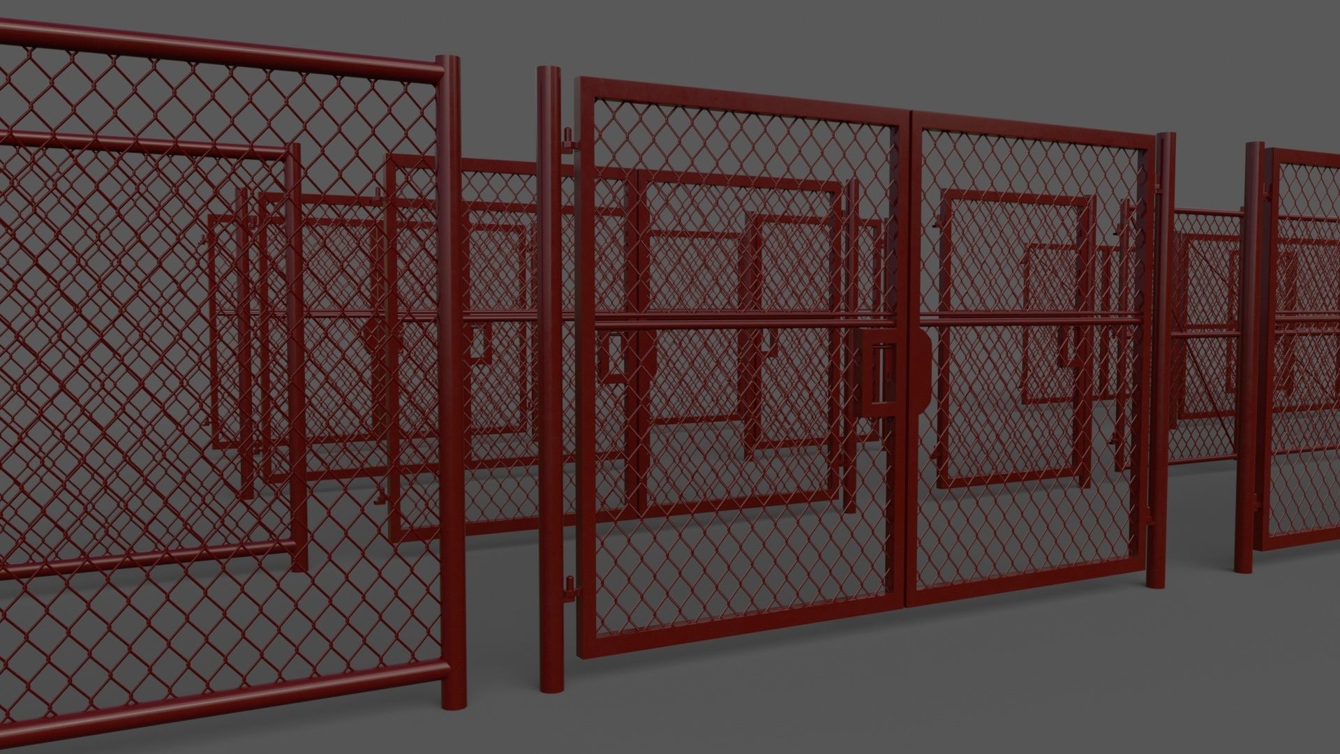 PBR Chain Link Fence For Court F Low-poly 3D model_31