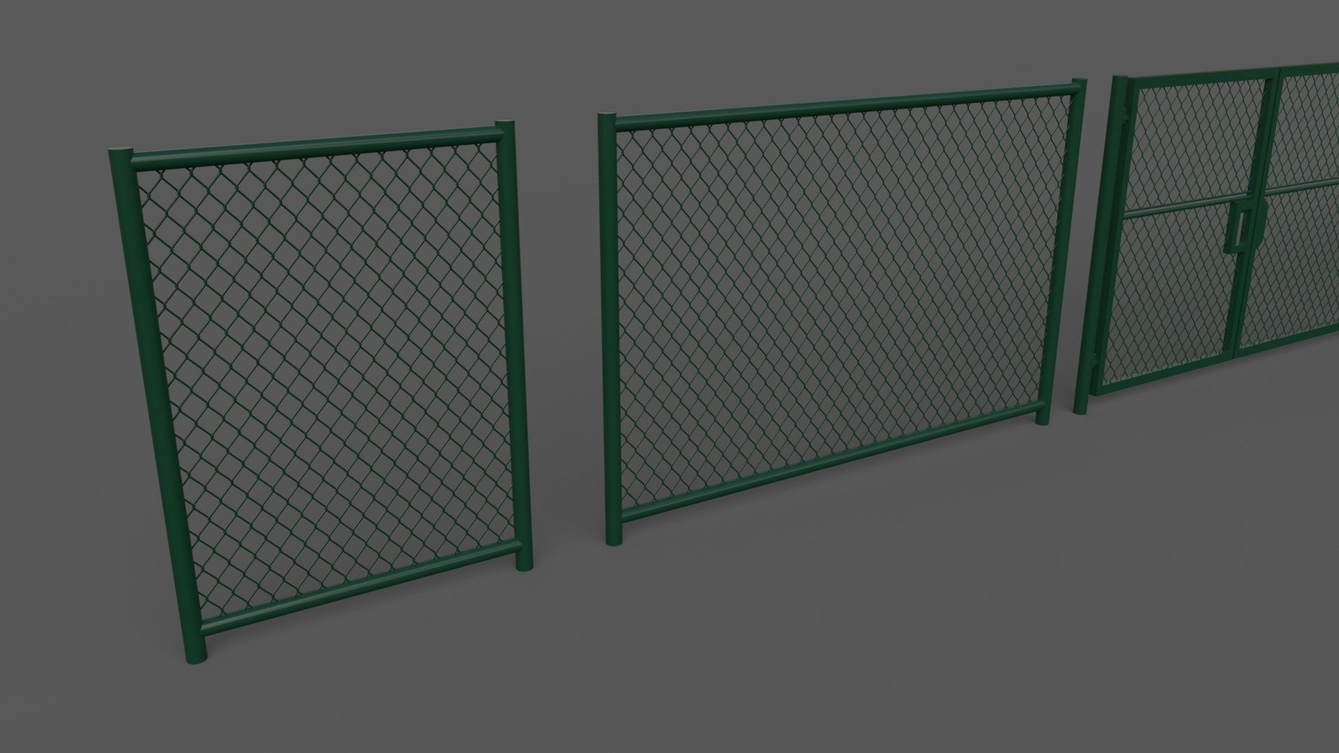 PBR Chain Link Fence For Court F Low-poly 3D model_5