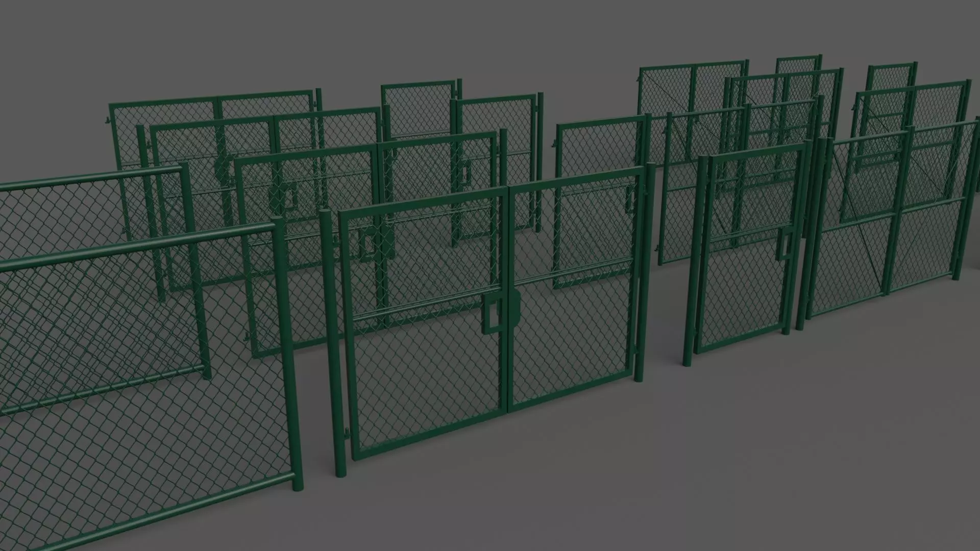 PBR Chain Link Fence For Court F Low-poly 3D model_0