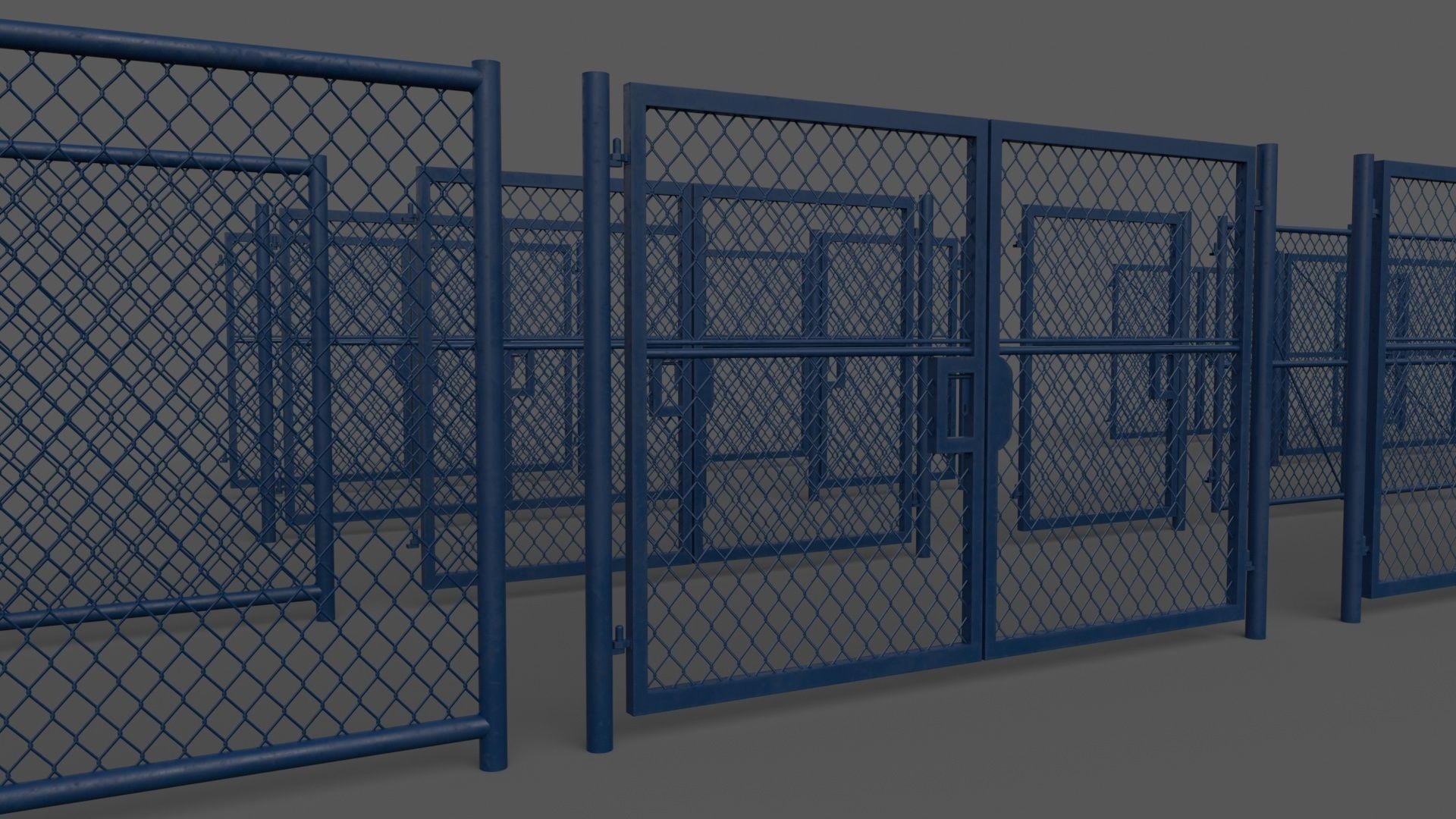 PBR Chain Link Fence For Court F Low-poly 3D model_24