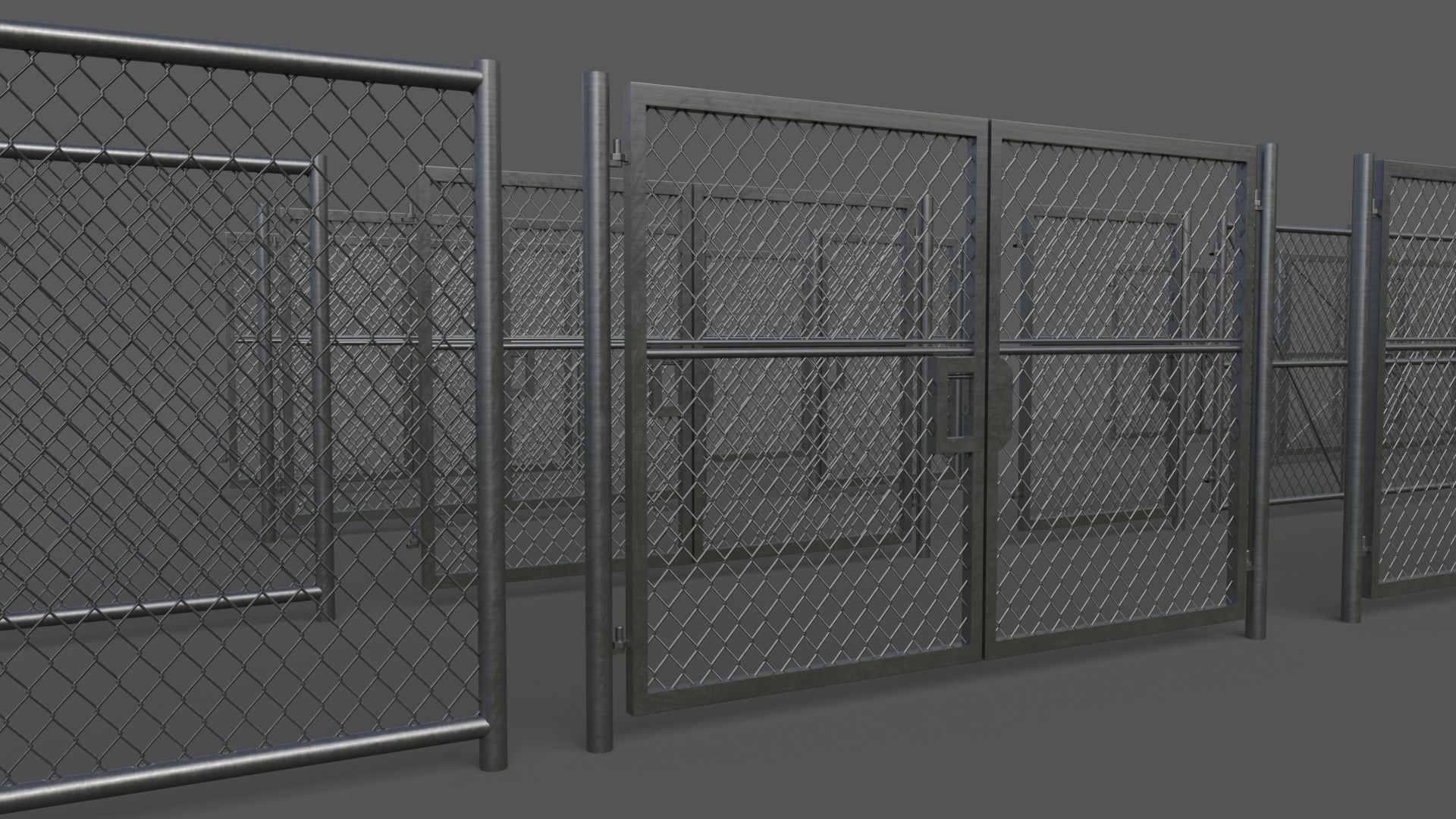 PBR Chain Link Fence For Court F Low-poly 3D model_19