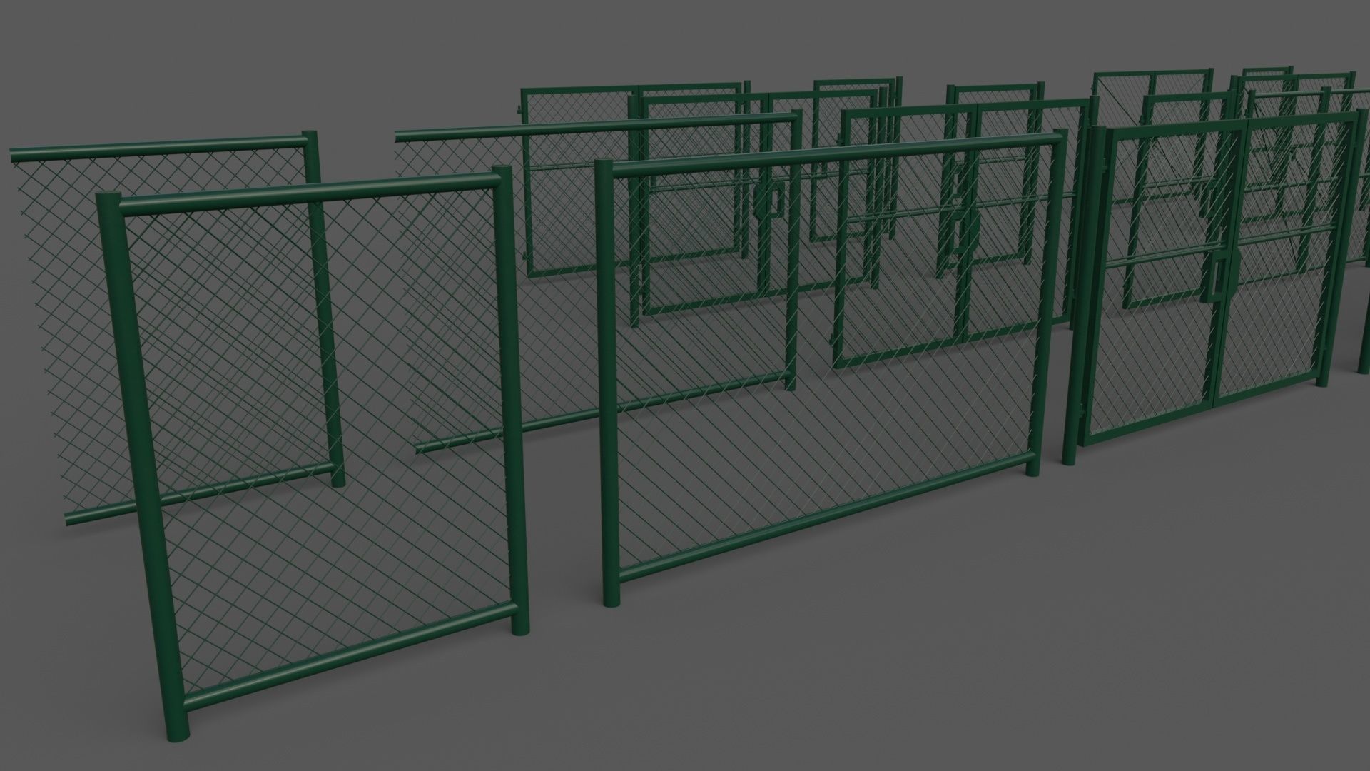 PBR Chain Link Fence For Court F Low-poly 3D model_3
