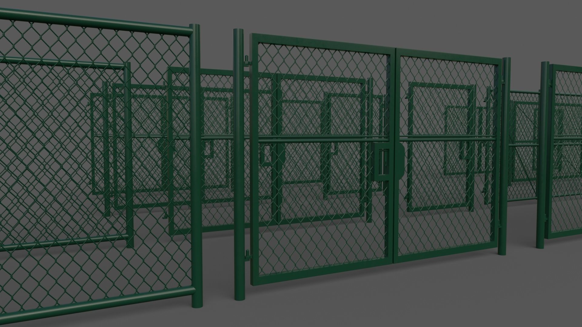 PBR Chain Link Fence For Court F Low-poly 3D model_25