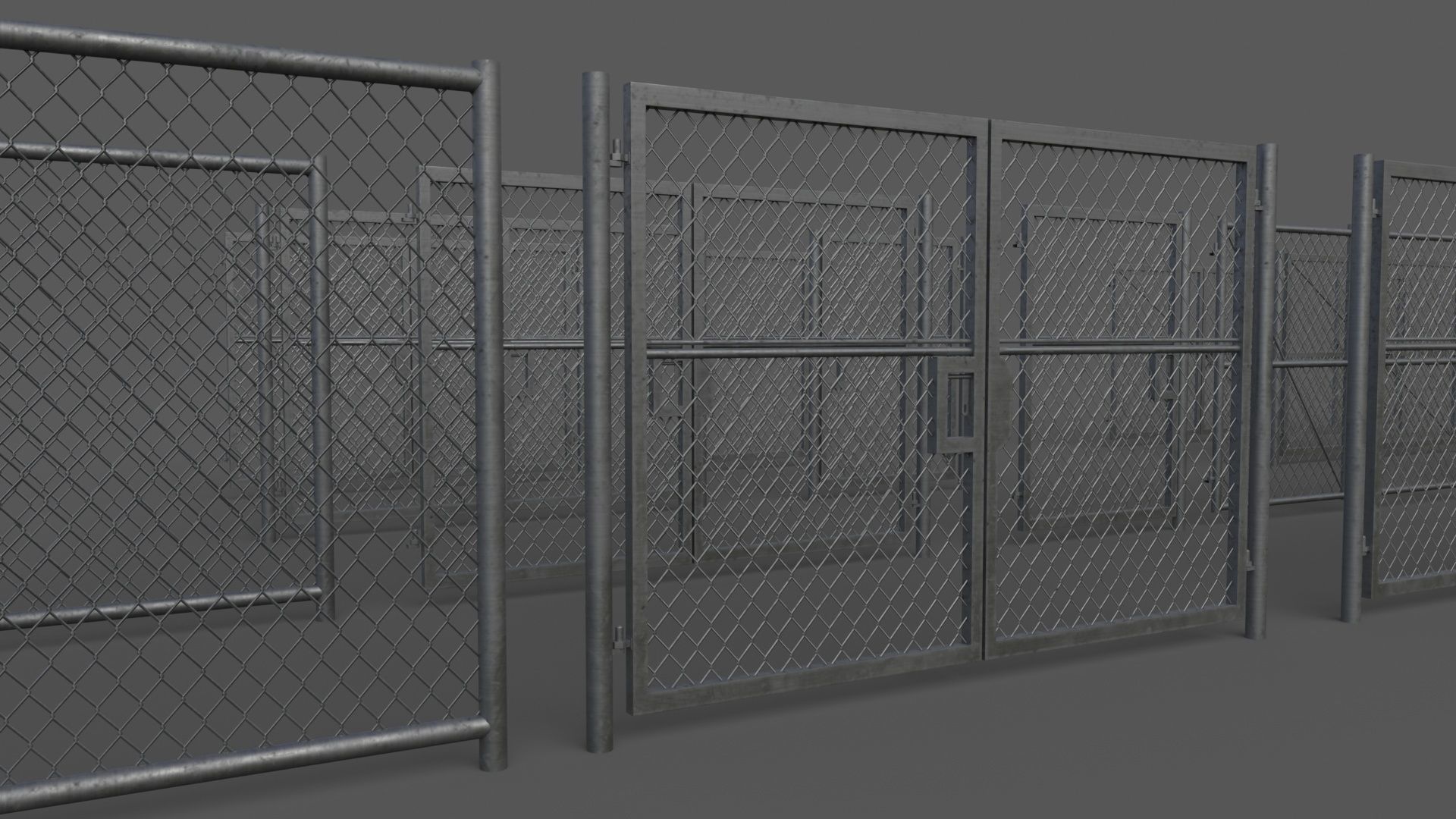 PBR Chain Link Fence For Court F Low-poly 3D model_20