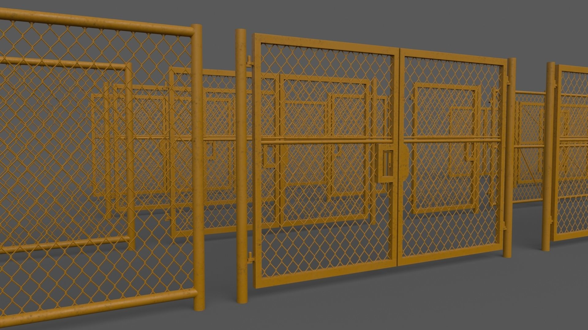 PBR Chain Link Fence For Court F Low-poly 3D model_34