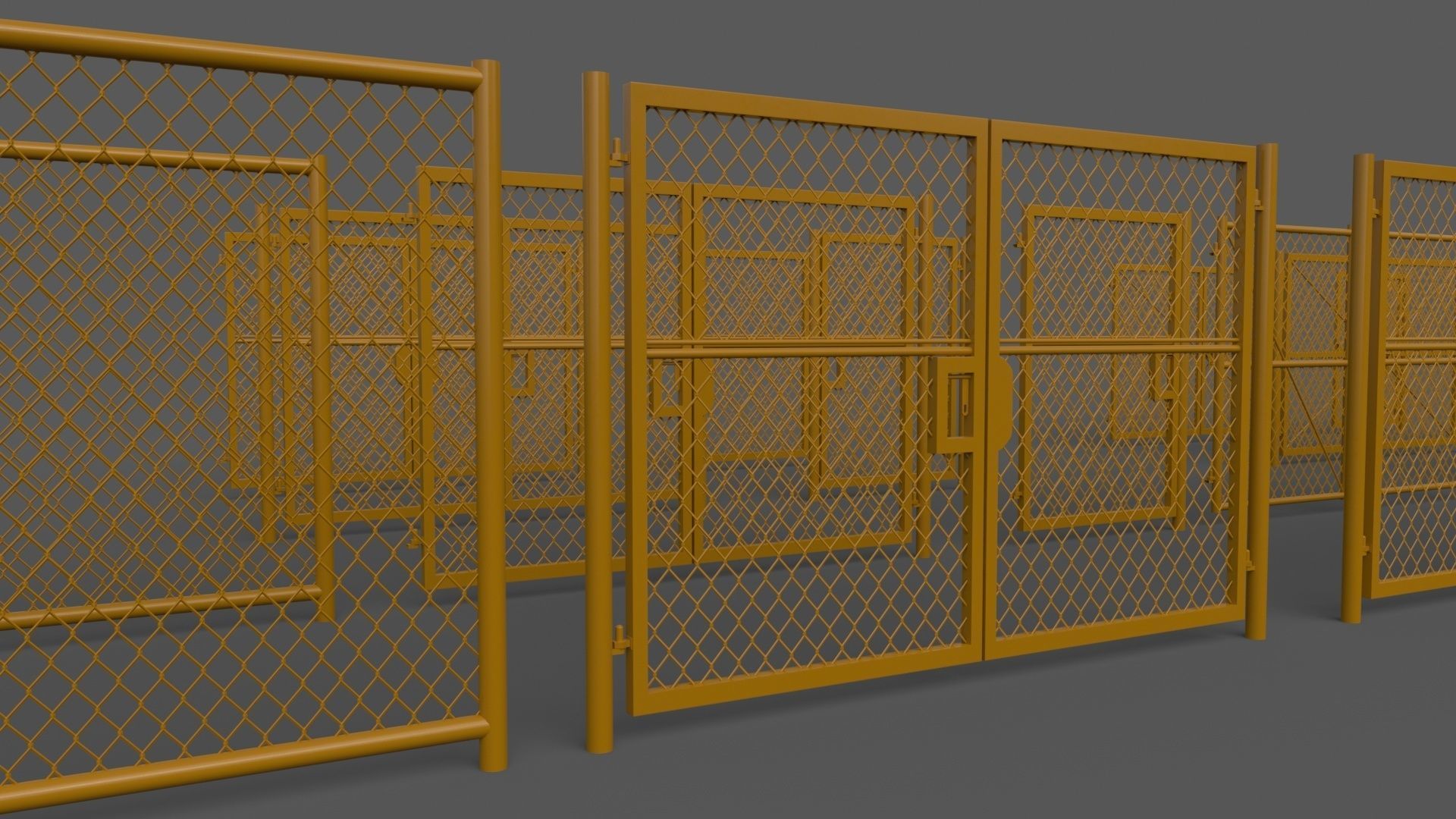 PBR Chain Link Fence For Court F Low-poly 3D model_33