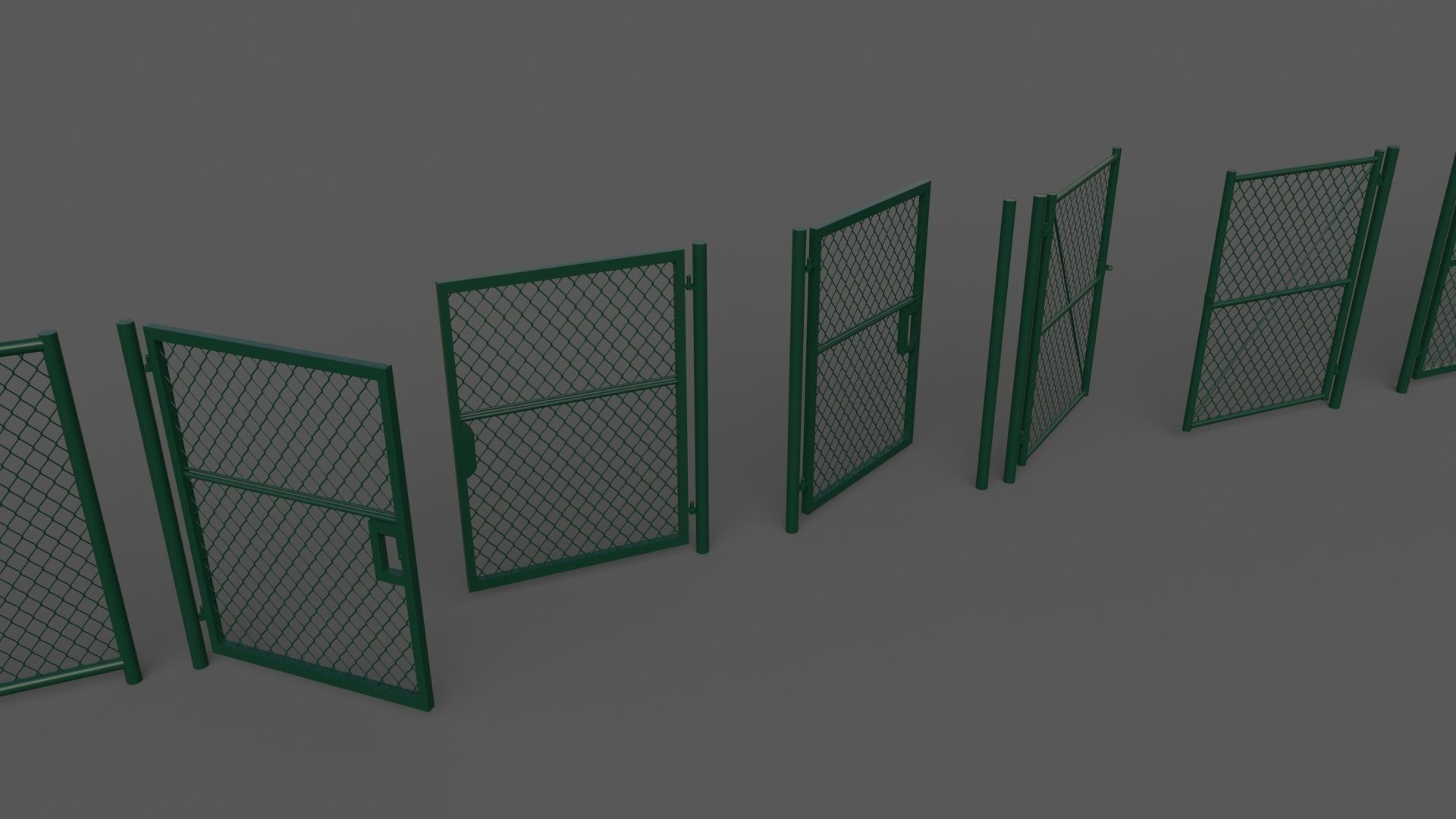 PBR Chain Link Fence For Court F Low-poly 3D model_10