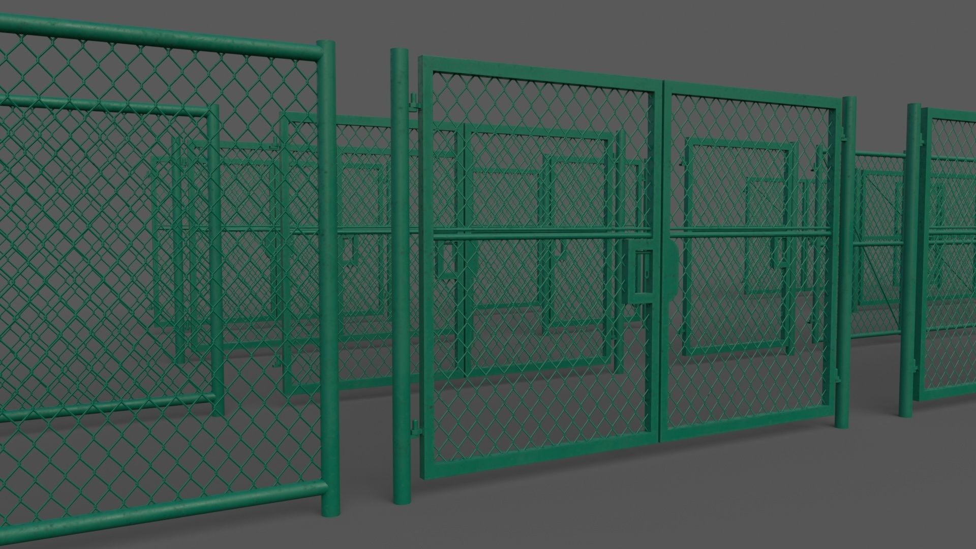 PBR Chain Link Fence For Court F Low-poly 3D model_28