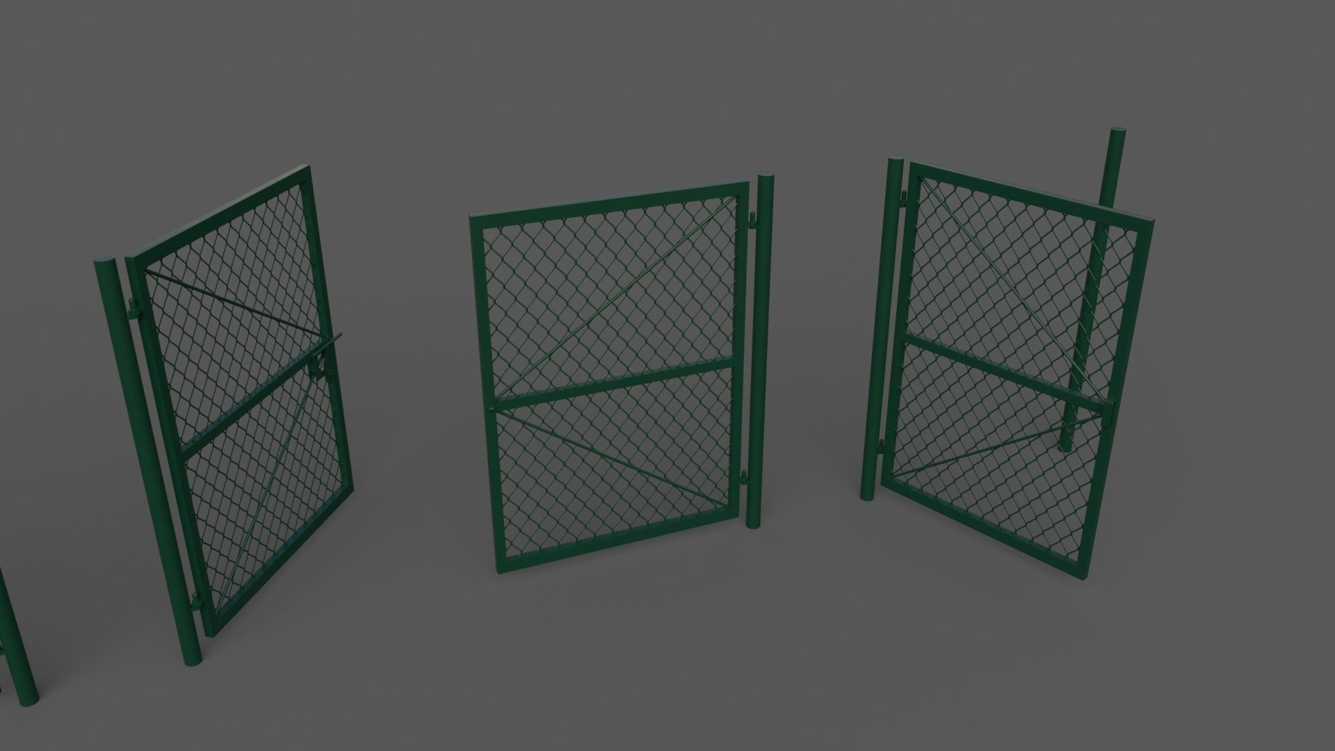 PBR Chain Link Fence For Court F Low-poly 3D model_12