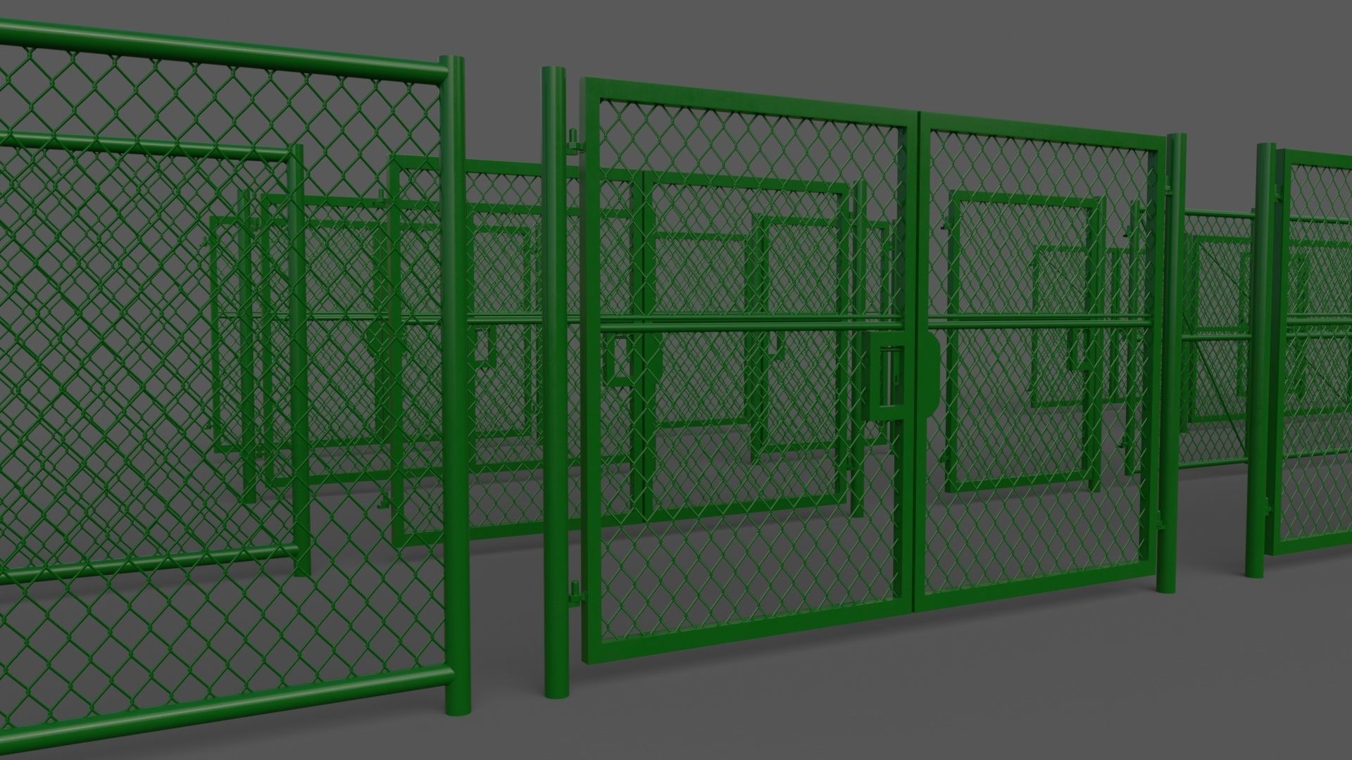 PBR Chain Link Fence For Court F Low-poly 3D model_29