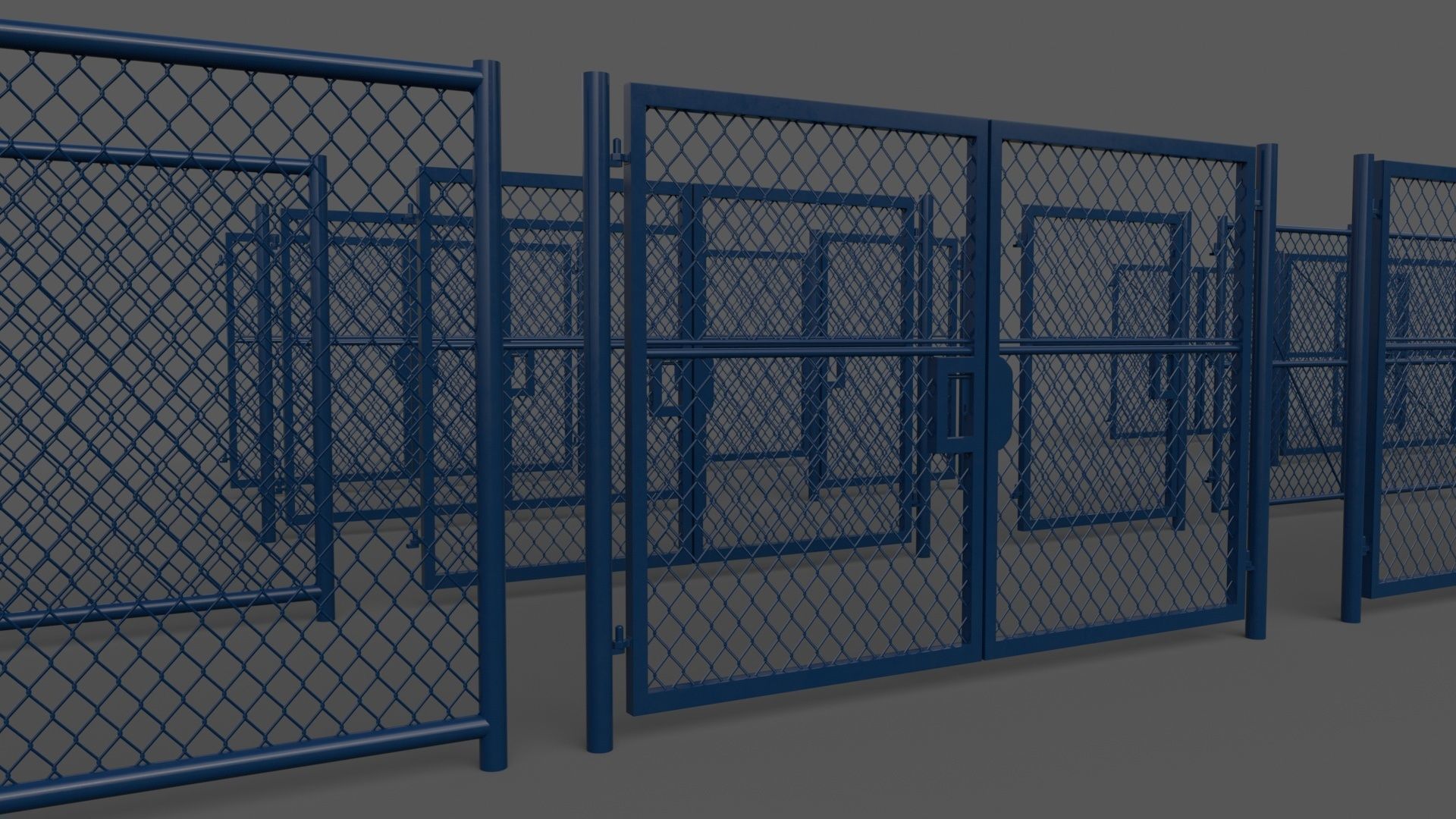 PBR Chain Link Fence For Court F Low-poly 3D model_23