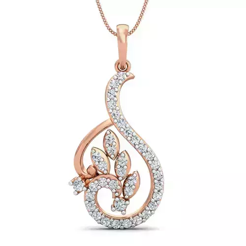 Women pendant-earrings set 3dm stl render detail