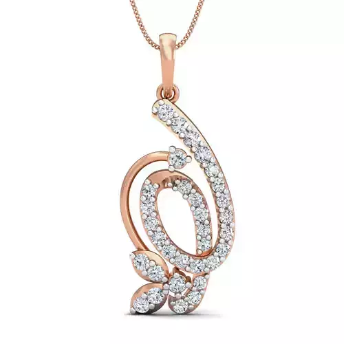 Women pendant-earrings set 3dm stl render detail