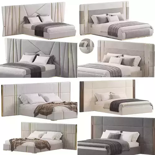 Bed Colection 1 - 4 Items 3D model 3D model