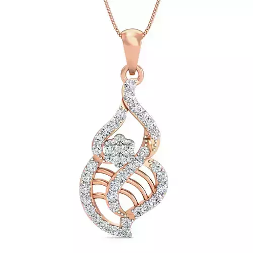 Women pendant-earrings set 3dm stl render detail