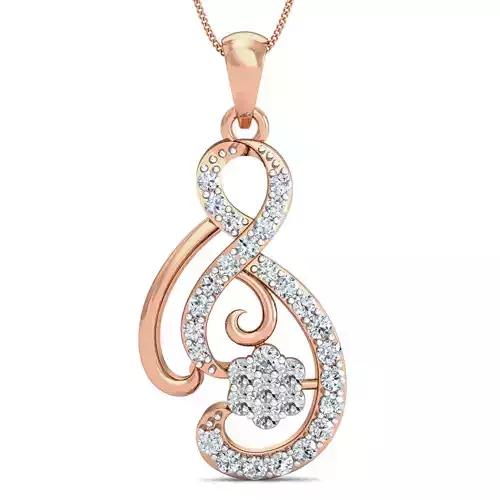 Women pendant-earrings set 3dm render detail