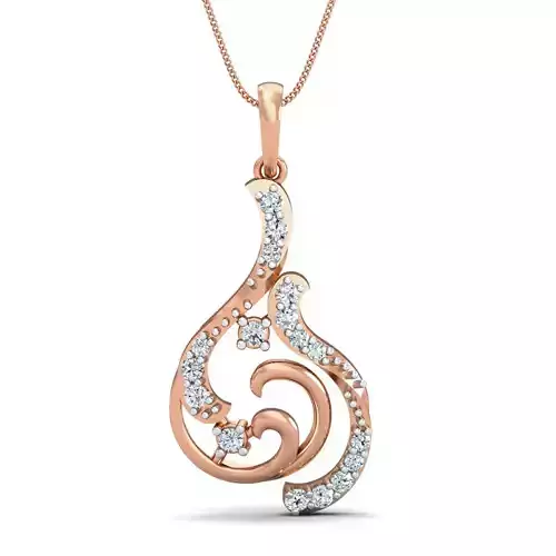 Women pendant-earrings set 3dm stl render detail