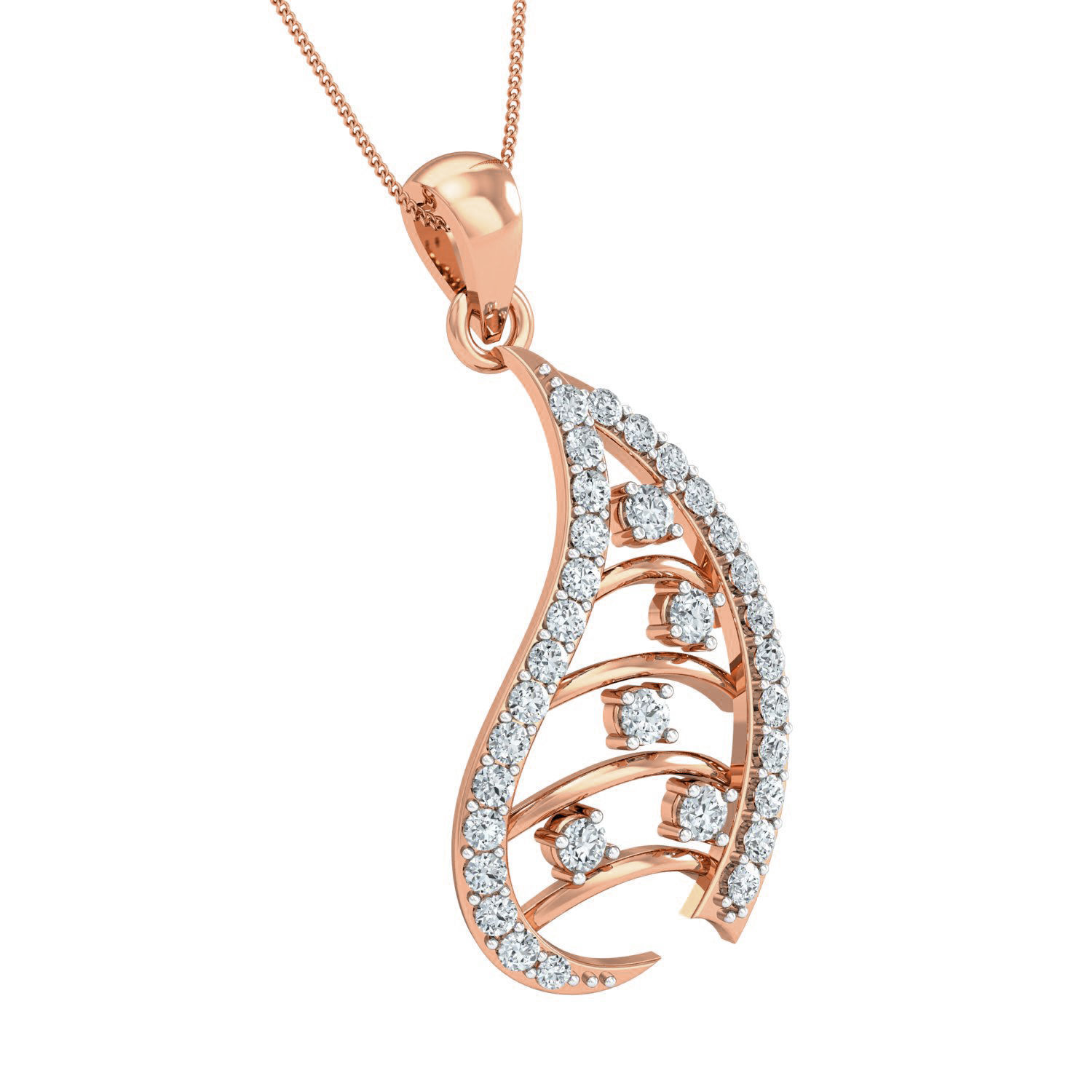 Women pendant-earrings set 3dm stl render detail 3D print model_3