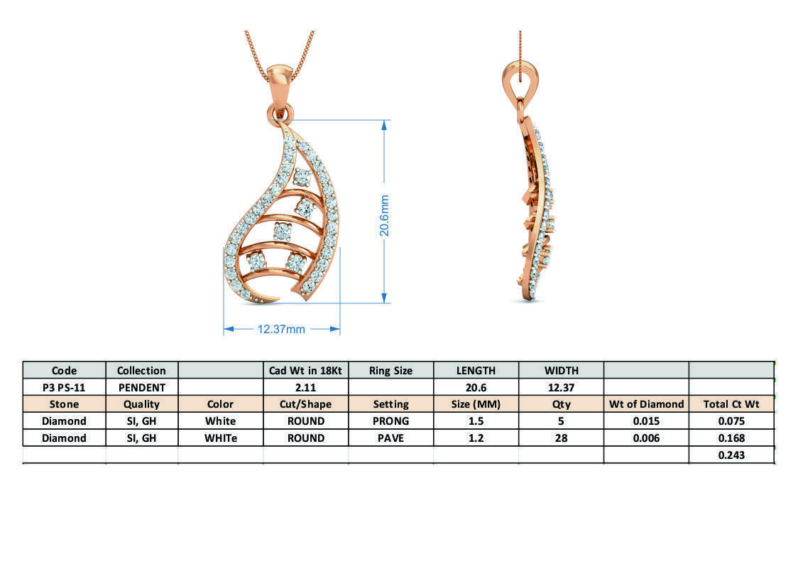 Women pendant-earrings set 3dm stl render detail 3D print model_4