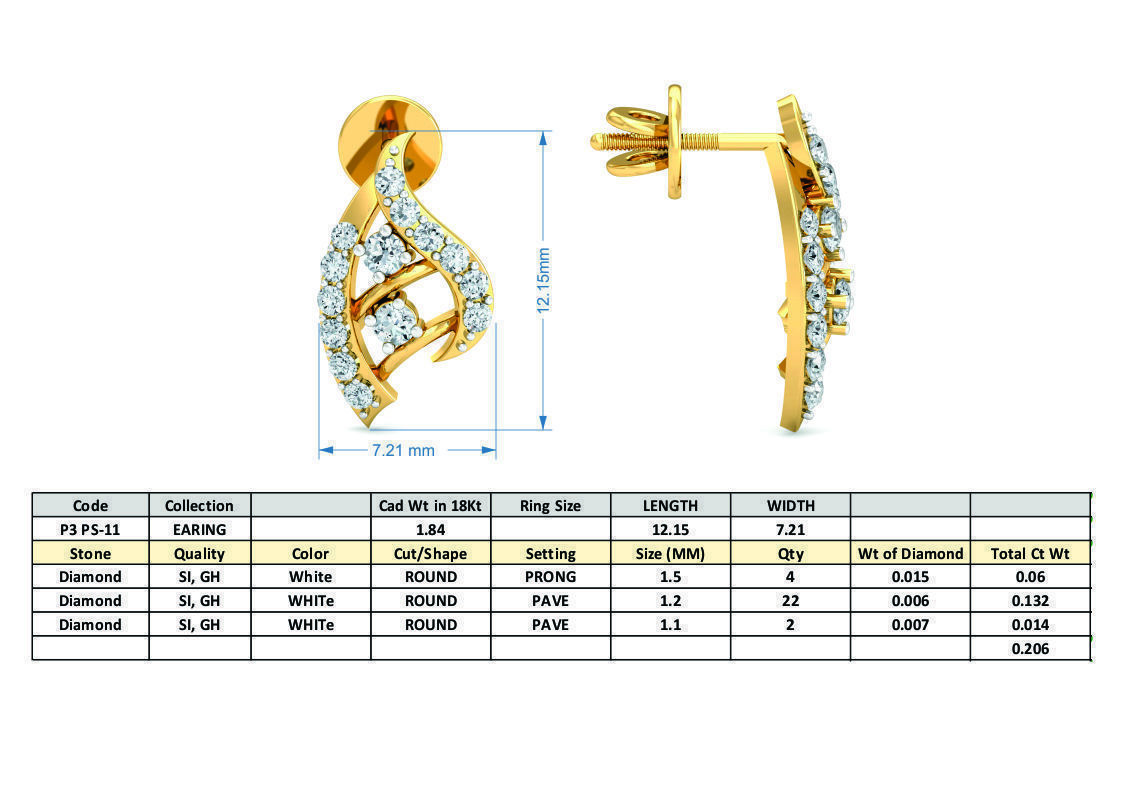 Women pendant-earrings set 3dm stl render detail 3D print model_8