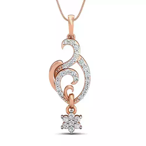 Women pendant-earrings set 3dm stl render detail