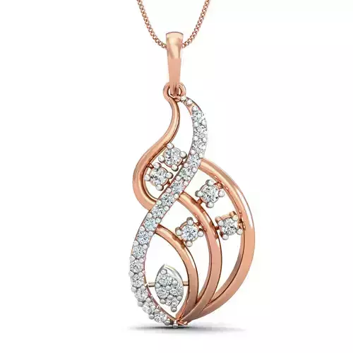 Women pendant-earrings set 3dm stl render detail