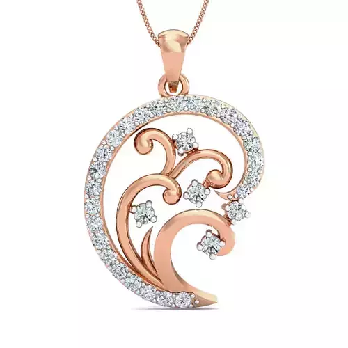 Women pendant-earrings set 3dm stl render detail