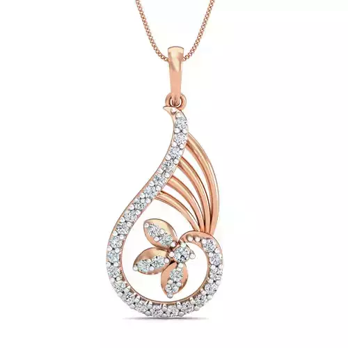 Women pendant-earrings set 3dm stl render detail