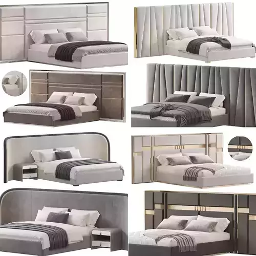 Bed Colection 1 - 4 Items 3D model