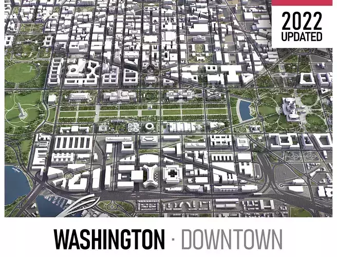 Washington Low-poly 3D model