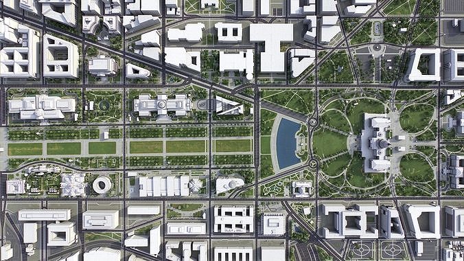 Washington Low-poly 3D model 2