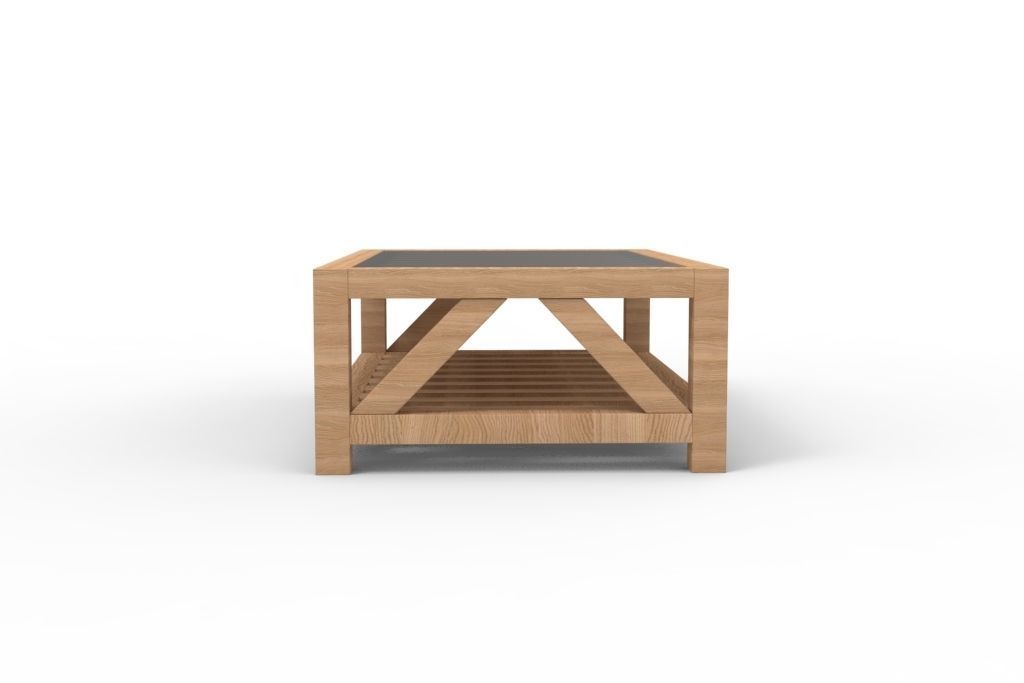 glazed top table for living  Free low-poly 3D model_3