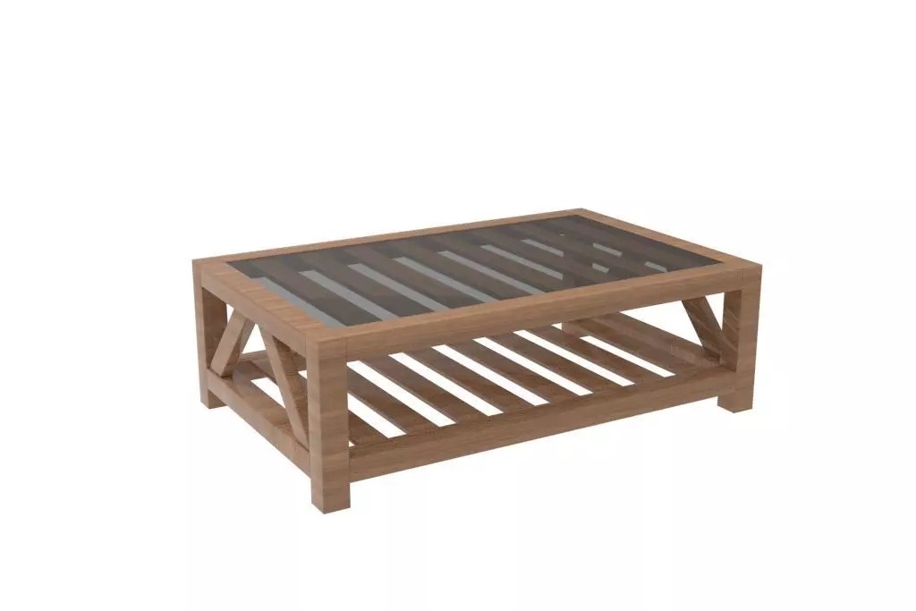 glazed top table for living  Free low-poly 3D model_0