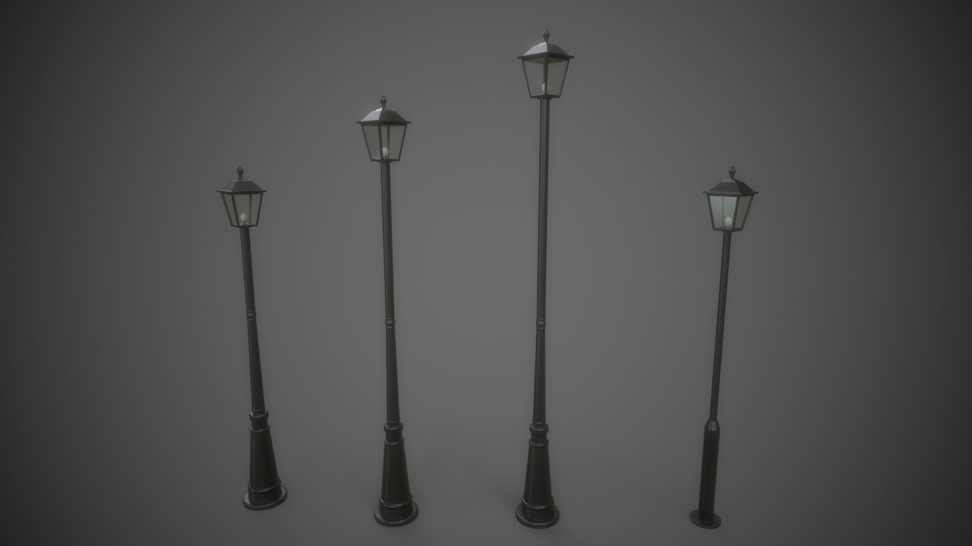 PBR Outdoor Street lamp post Low-poly 3D model_11