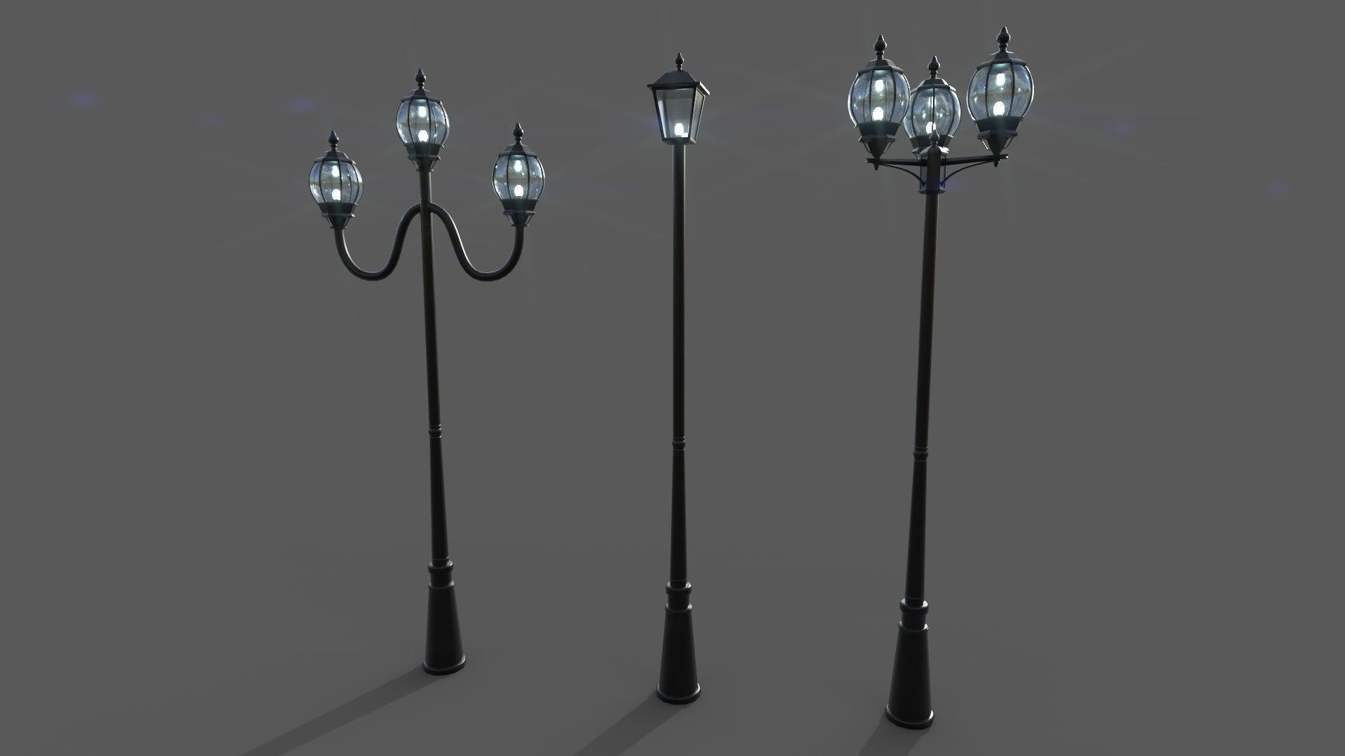 PBR Outdoor Street lamp post Low-poly 3D model_9