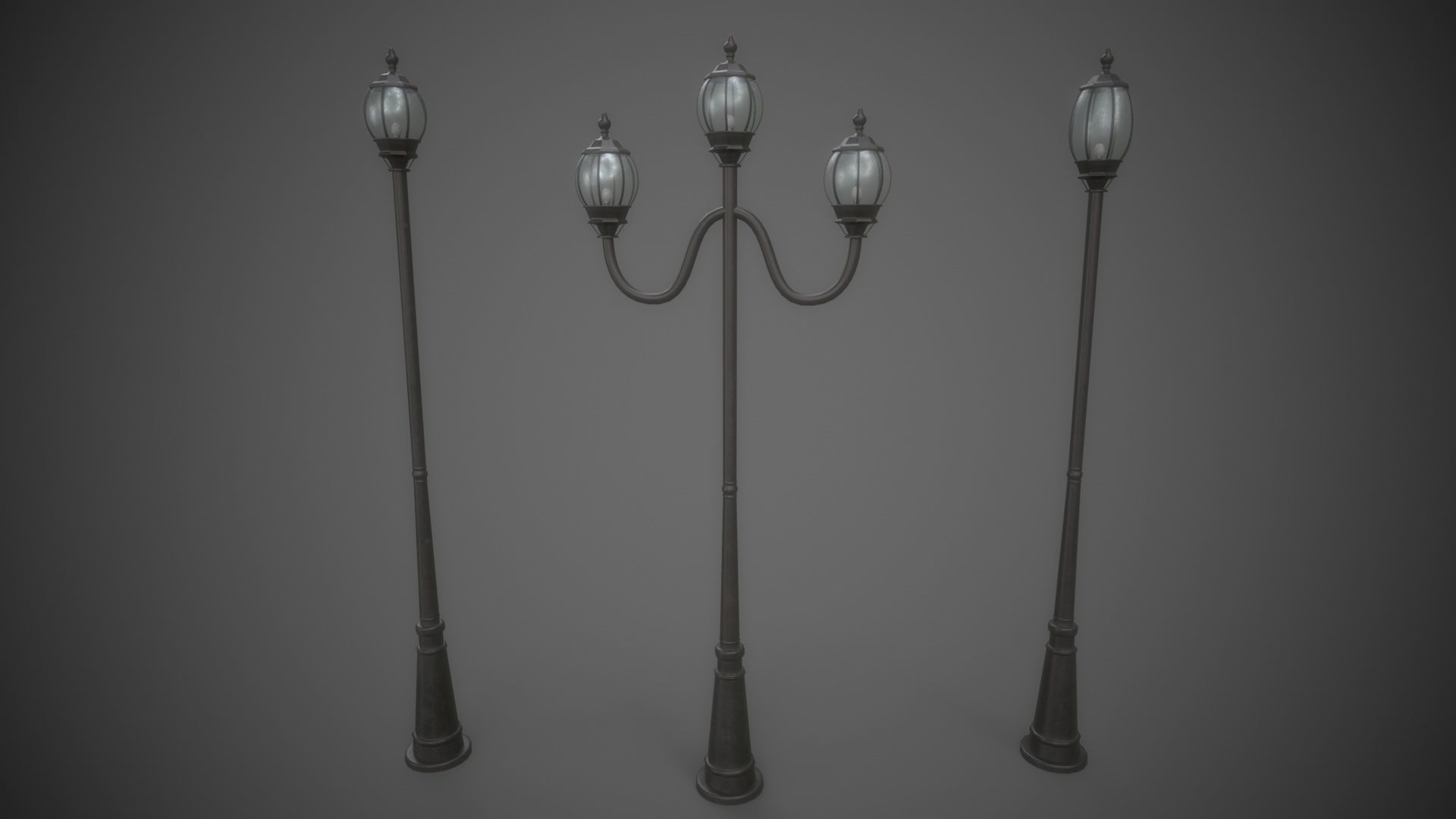 PBR Outdoor Street lamp post Low-poly 3D model_20