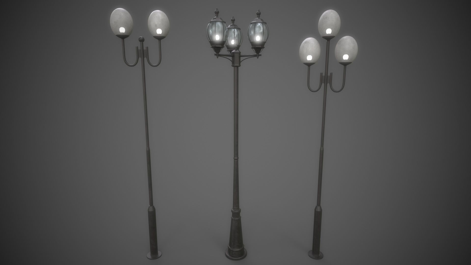 PBR Outdoor Street lamp post Low-poly 3D model_18