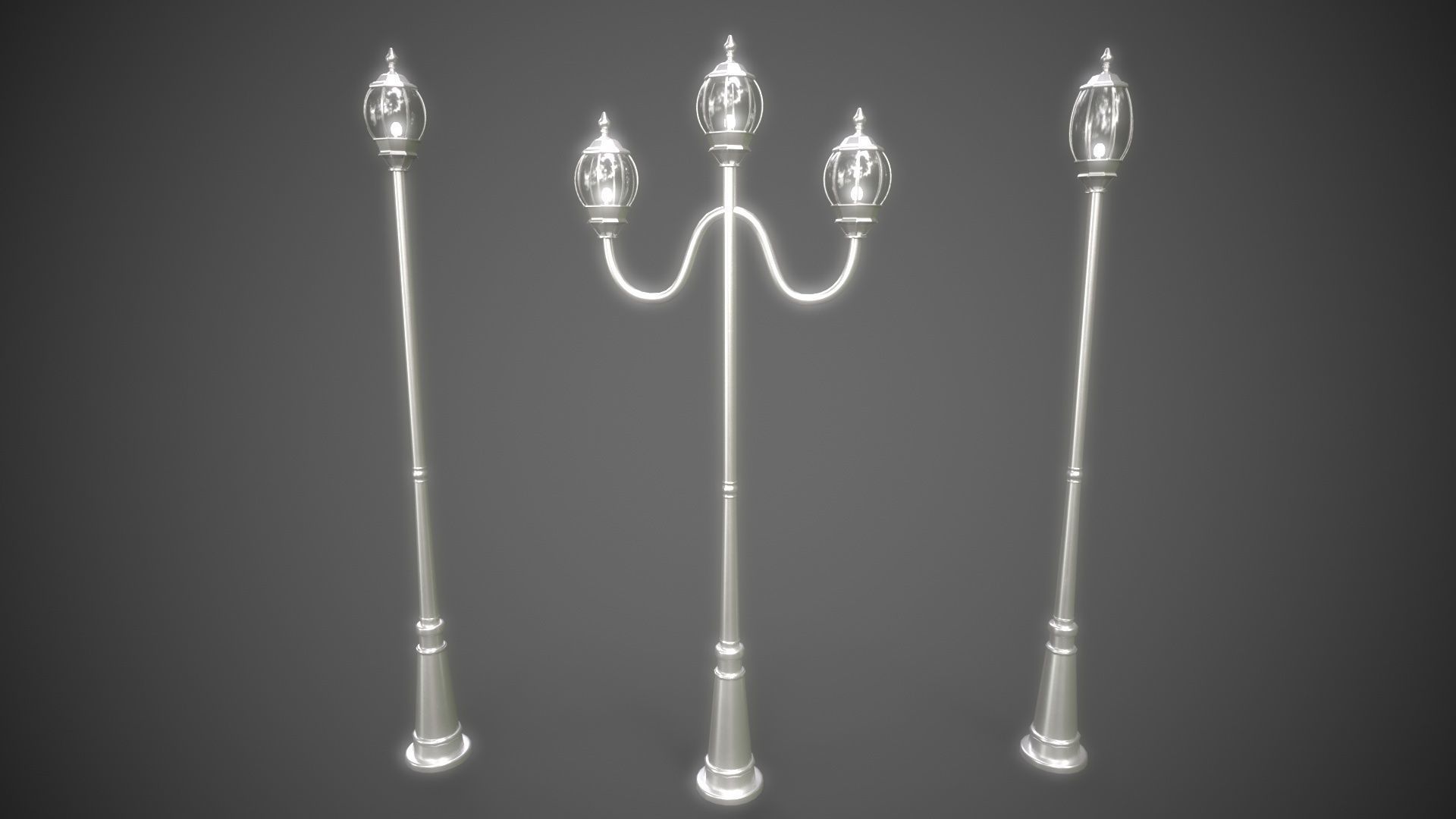 PBR Outdoor Street lamp post Low-poly 3D model_31