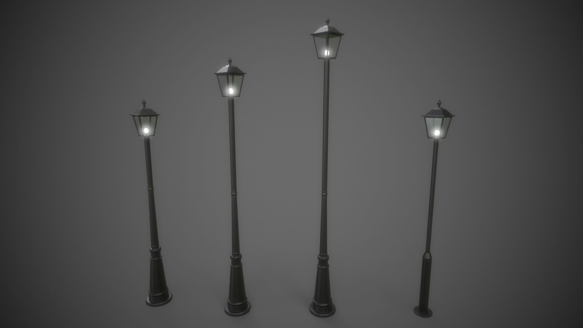 PBR Outdoor Street lamp post Low-poly 3D model_13