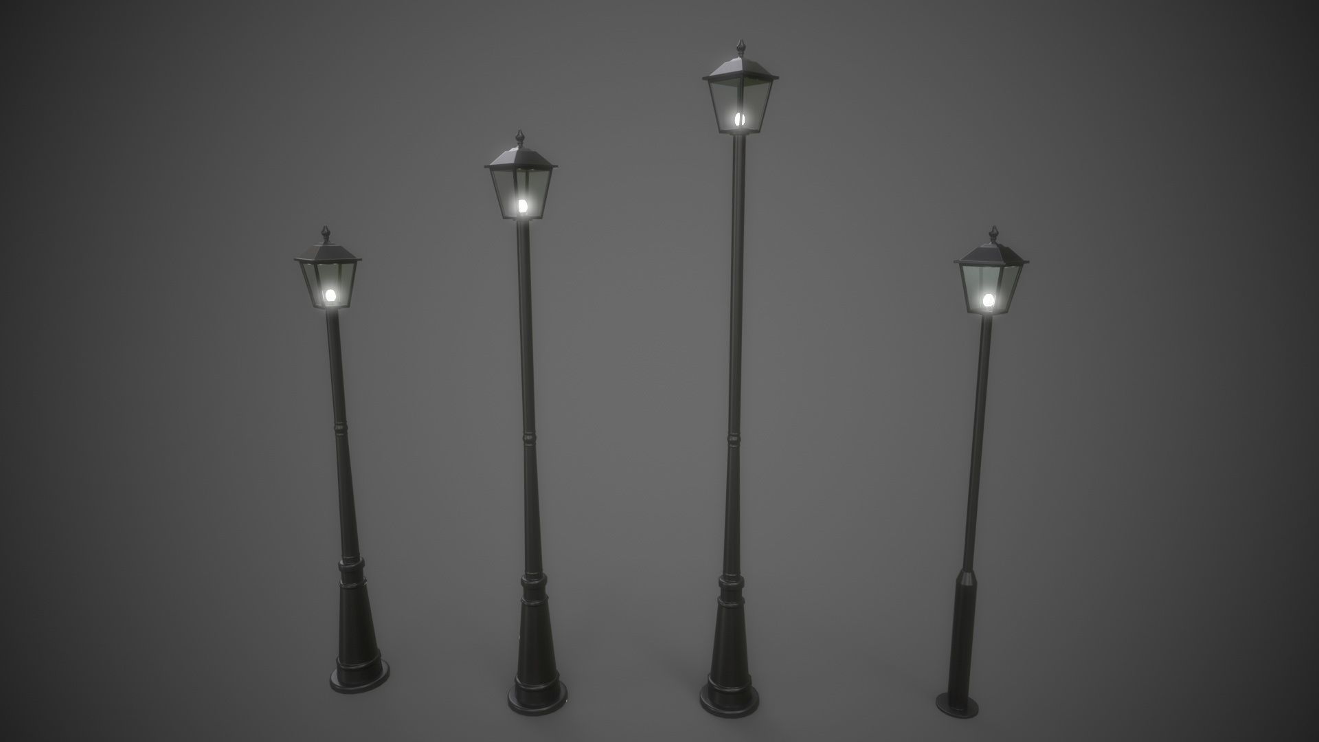 PBR Outdoor Street lamp post Low-poly 3D model_5